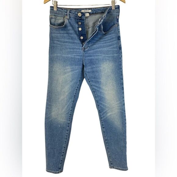 Forever 21 Skinny Button Fly High Rise Jeans size 30 - Picture 2 of 8
